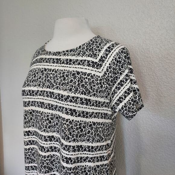 J. Jill Wearever Collection Black & White Paisley Casual Shift Dress Size S - Picture 5 of 11